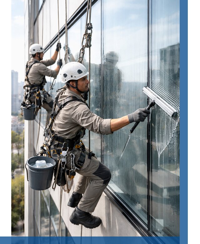 Мойка окон альпинистами в Тюмени от 4593 р. | ВЫСОТНИК-Тюм