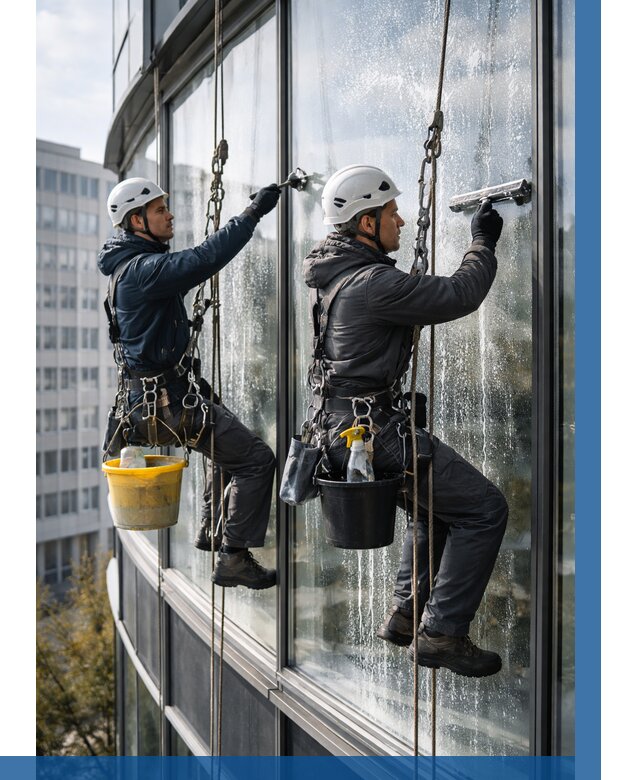 Мойка панорамных окон в Тюмени от 357 р. заказать у ВЫСОТНИК-Тюм