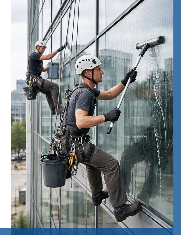 Мойка витражей альпинистами в Тюмени от 714 р. под ключ|ВЫСОТНИК-Тюм