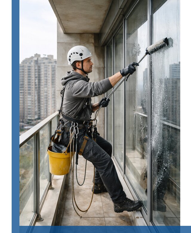 Профессиональная мойка балконного остекления в Тюмени