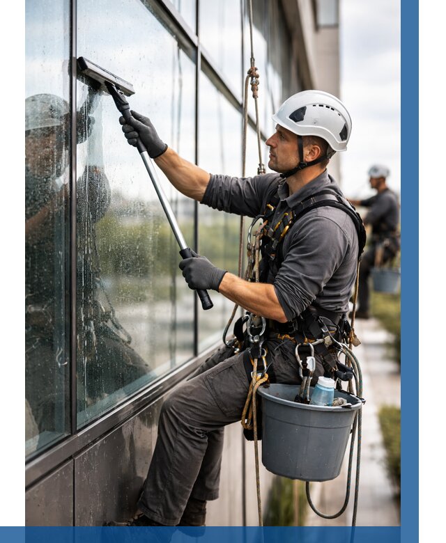 Мойка стеклянных фасадов в Тюмени от 204 р. | ВЫСОТНИК-Тюм
