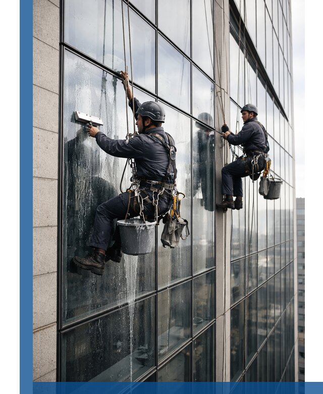 Профессиональная мойка стеклянных фасадов зданий в Тюмени