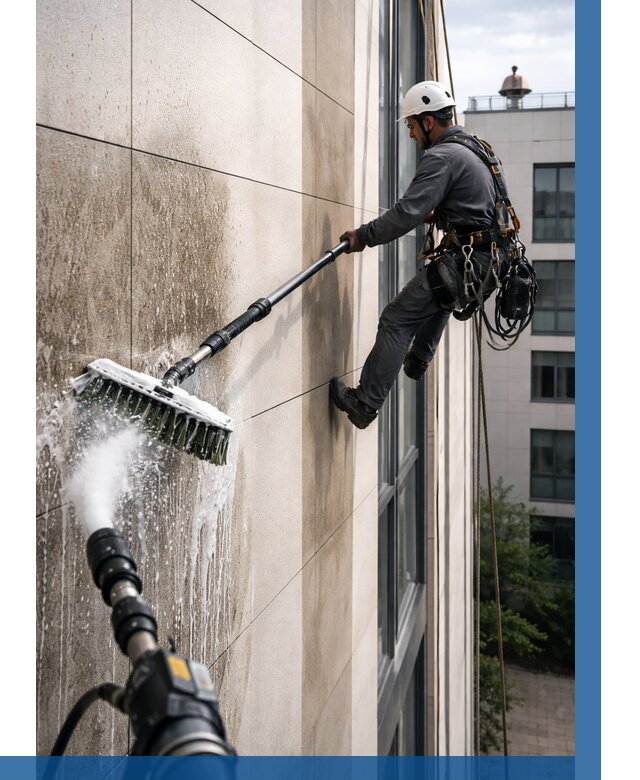 Мойка фасада из керамогранита в Тюмени от 306 р. | ВЫСОТНИК-Тюм