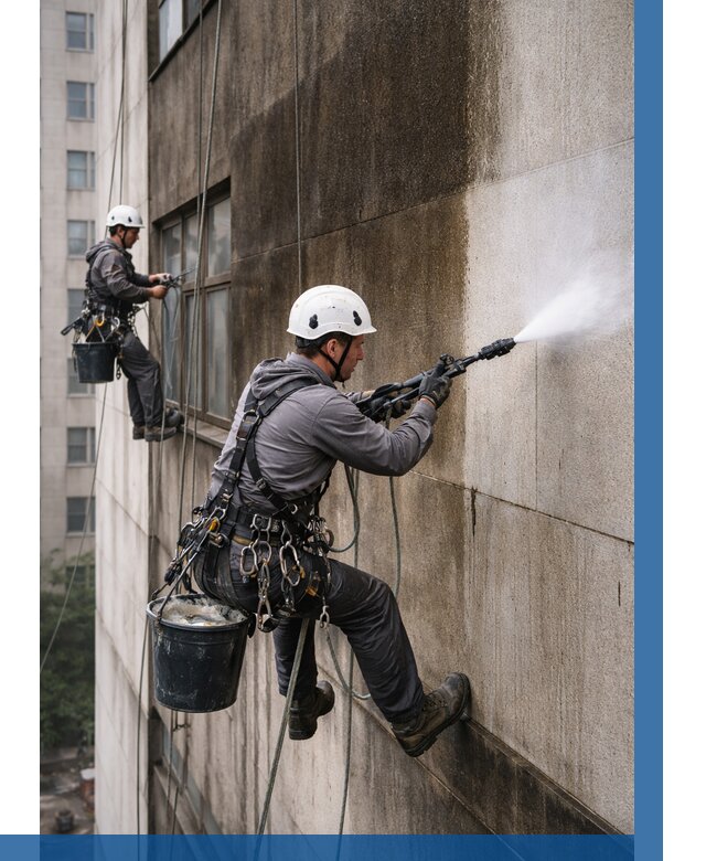 Очистка фасада от копоти в Тюмени от 255 р. | ВЫСОТНИК-Тюм