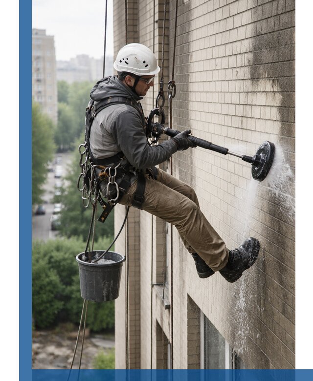 Очистка фасада от копоти в Тюмени профессионально и безопасно