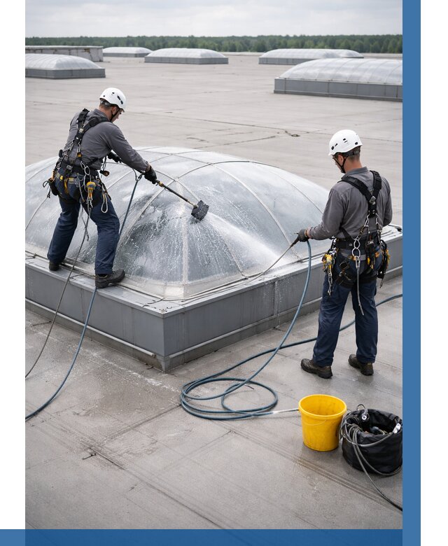 Мойка зенитных фонарей в Тюмени, заказать от 4593 р. | ВЫСОТНИК-Тюм