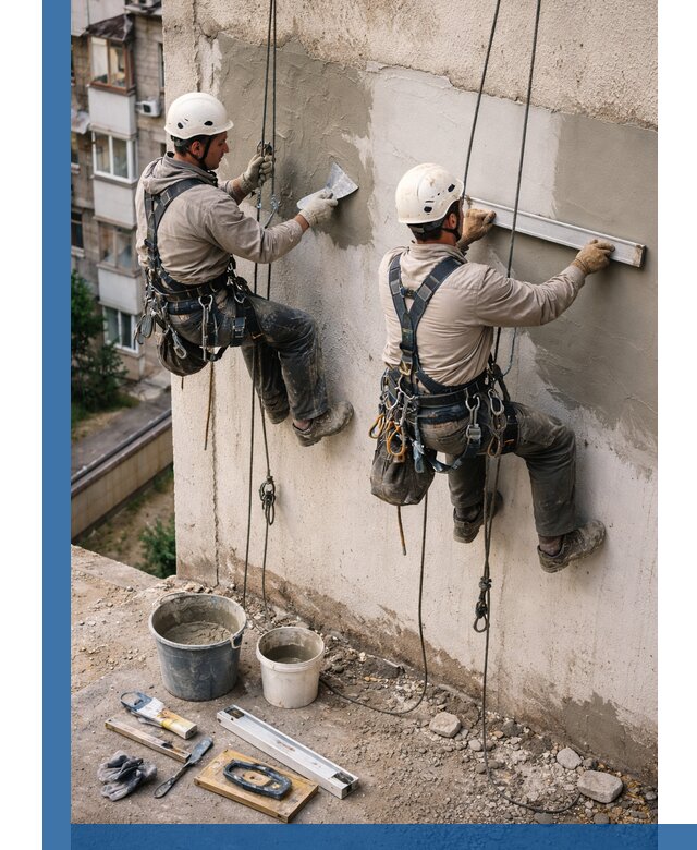 Комплексный ремонт штукатурного фасада с гарантией в Тюмени