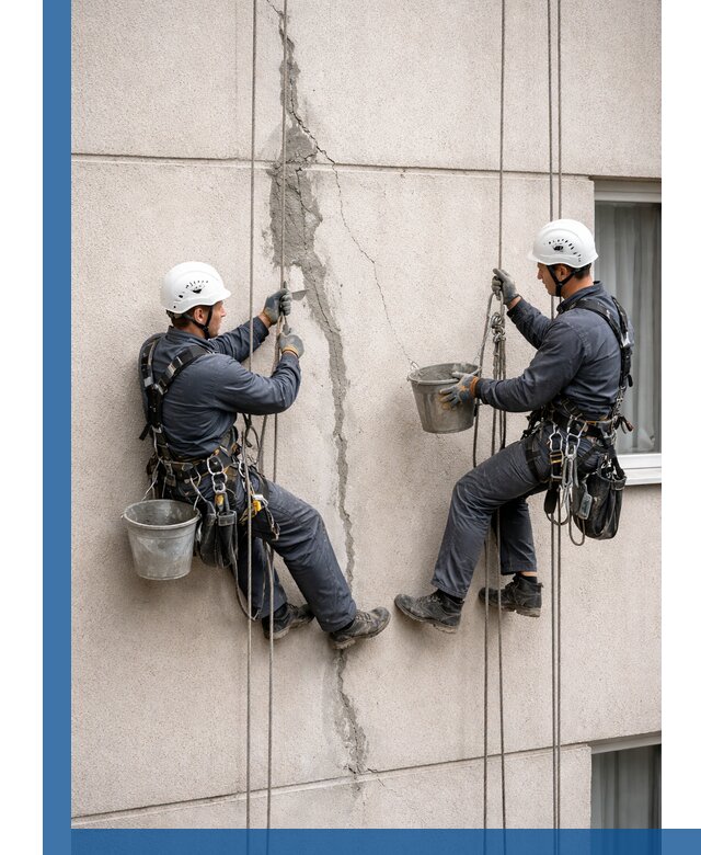 Заделка трещин на фасаде в Тюмени с гарантийным ремонтом