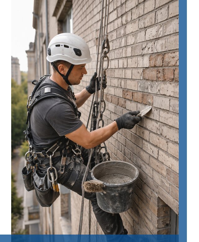 Ремонт кирпичной кладки фасада в Тюмени от 1837 р. | ВЫСОТНИК-Тюм