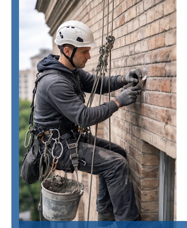 Качественный ремонт кирпичной кладки фасада в Тюмени с гарантией