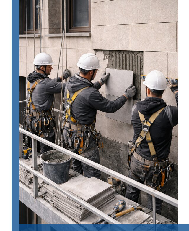 Ремонт облицовки фасада плиткой в Тюмени с гарантией