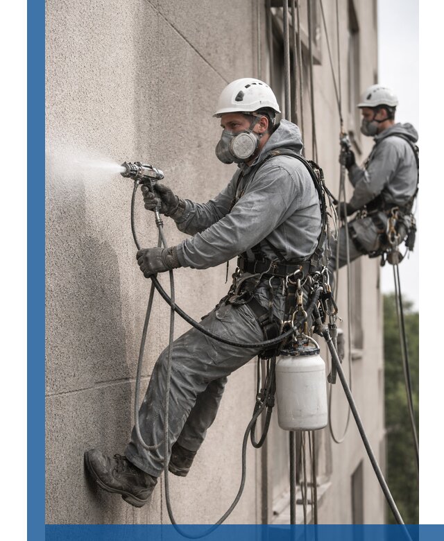 Безвоздушная покраска фасадов зданий в Тюмени профессионально