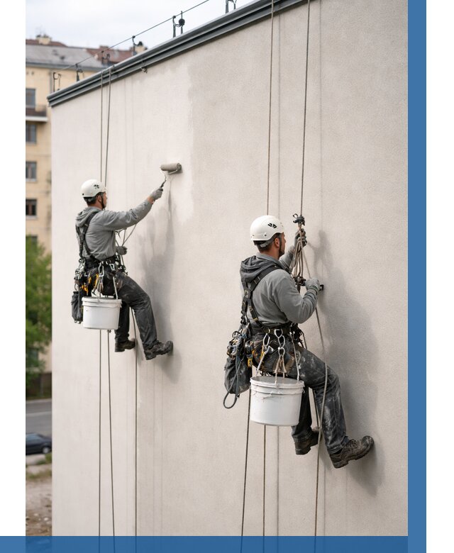 Покраска оштукатуренного фасада в Тюмени от 327 р. | ВЫСОТНИК-Тюм