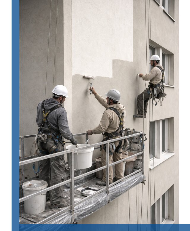 Покраска оштукатуренного фасада в Тюмени под ключ с гарантией