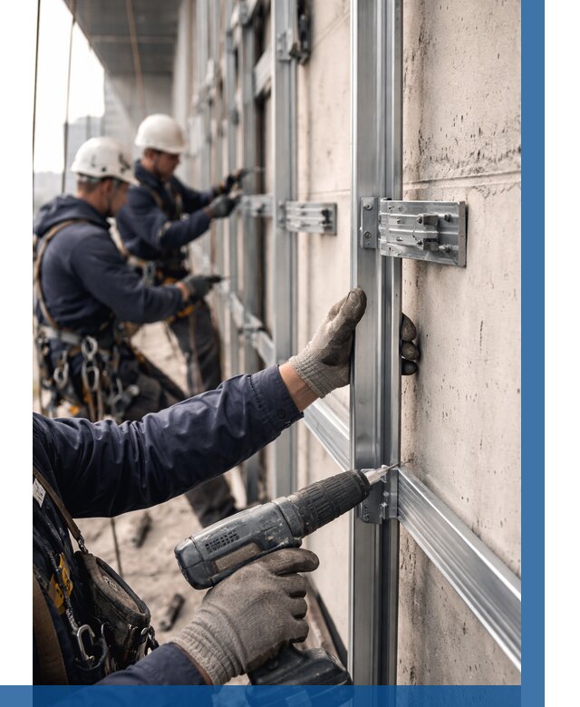 Монтаж подсистемы вентфасада в Тюмени от 868 р. | ВЫСОТНИК-Тюм