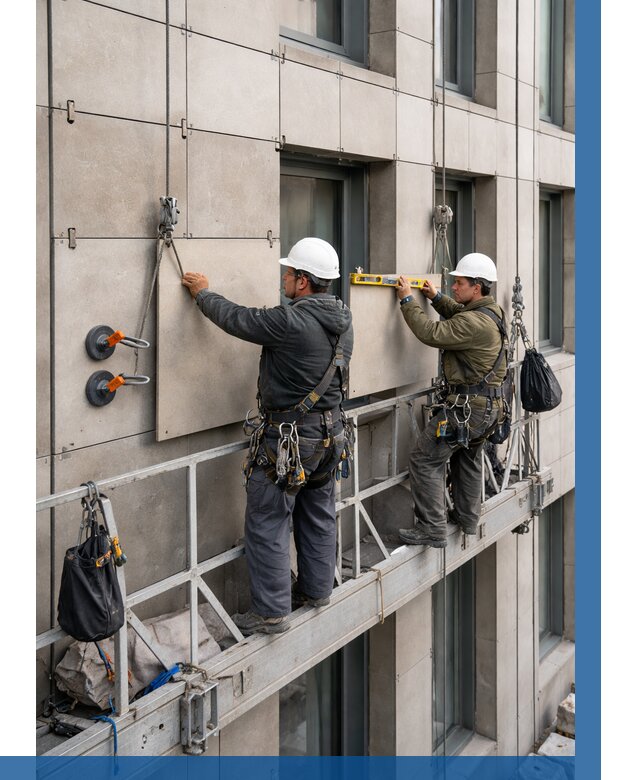 Монтаж керамогранита на фасад в Тюмени от 2552 р. | ВЫСОТНИК-Тюм