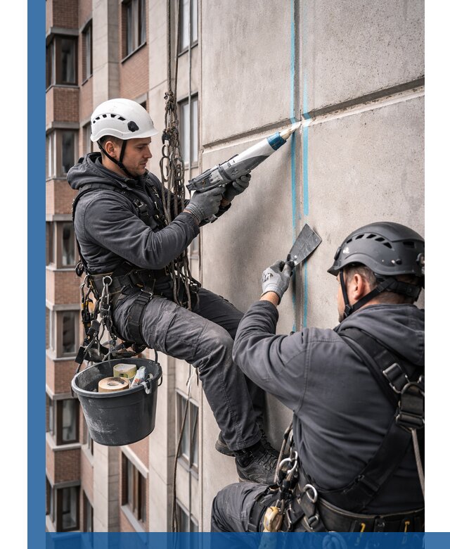 Вторичная герметизация швов фасада и кровли в Тюмени
