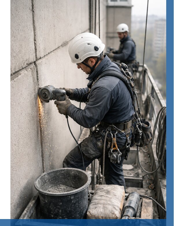 Штробление межпанельных швов в Тюмени от 1225 р. | ВЫСОТНИК-Тюм