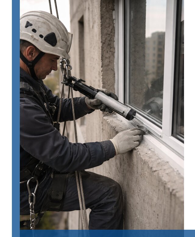 Герметизация оконных швов снаружи в Тюмени профессионально