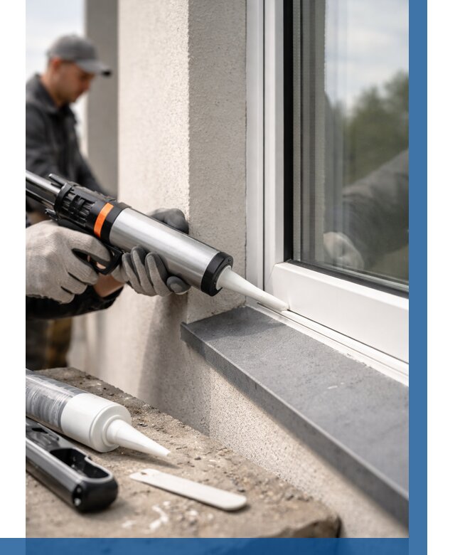 Герметизация монтажных швов окон в Тюмени от 663 р. | ВЫСОТНИК-Тюм