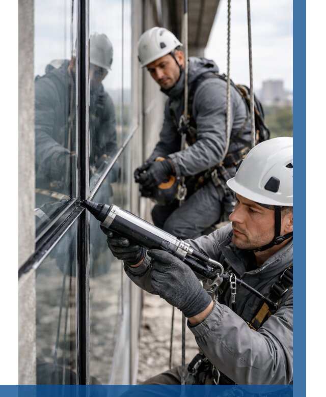 Герметизация витражных швов в Тюмени от 663 р. | ВЫСОТНИК-Тюм