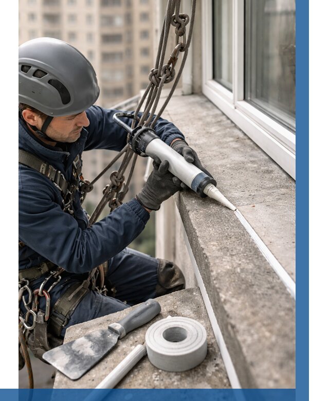 Герметизация балконного козырька в Тюмени от 4593 р. | ВЫСОТНИК-Тюм