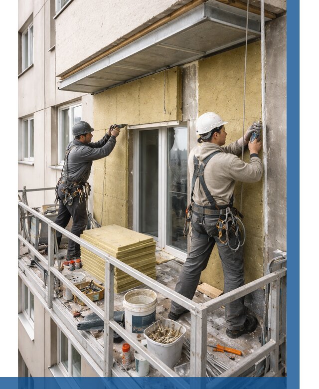 Утепление балкона снаружи в Тюмени от 1633 р. под ключ ВЫСОТНИК-Тюм