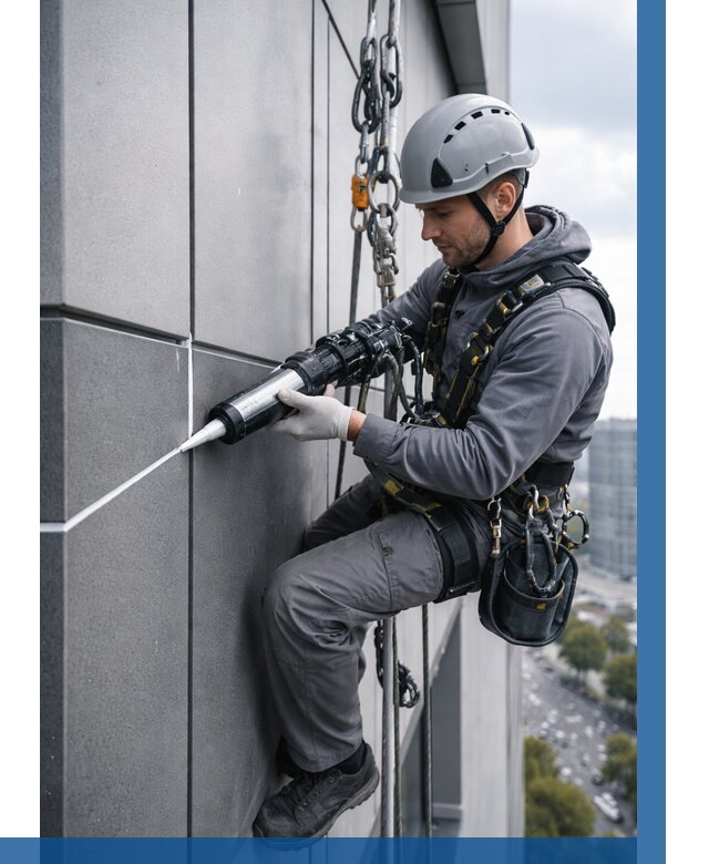 Герметизация стыков фасадных панелей в Тюмени от 6635 р.| ВЫСОТНИК-Тюм