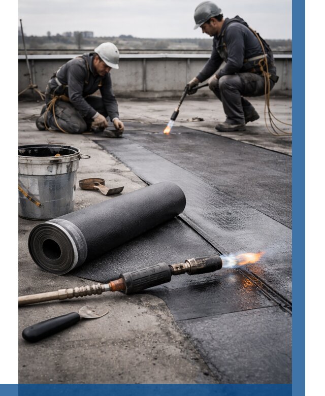 Ремонт рулонной кровли в Тюмени от 663 р. | ВЫСОТНИК-Тюм