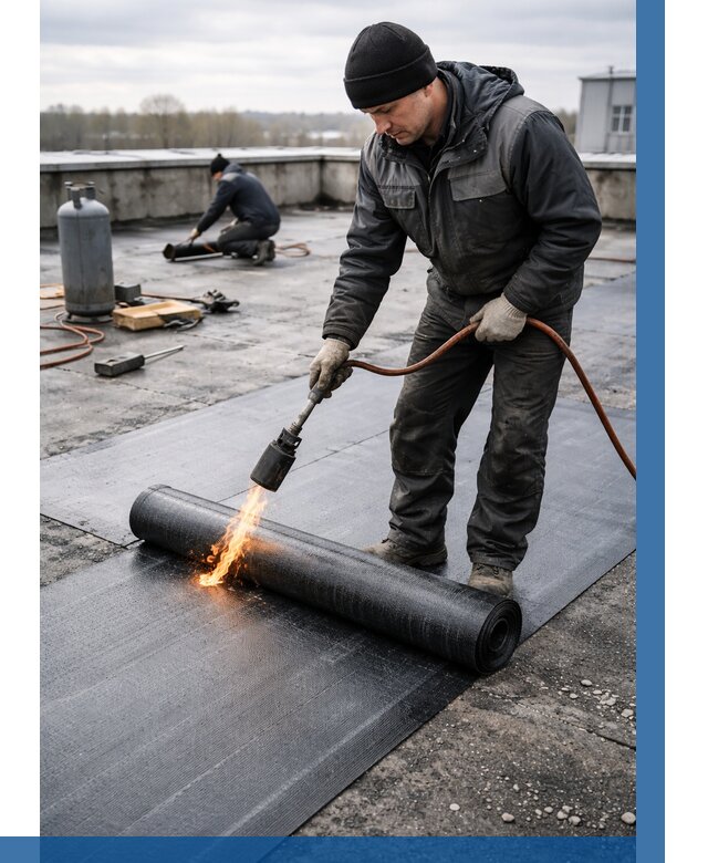 Ремонт наплавляемой кровли в Тюмени от 714 р. | ВЫСОТНИК-Тюм