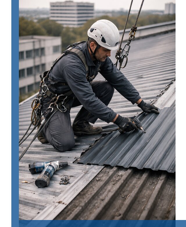 Ремонт профнастила на кровле в Тюмени, работы под ключ