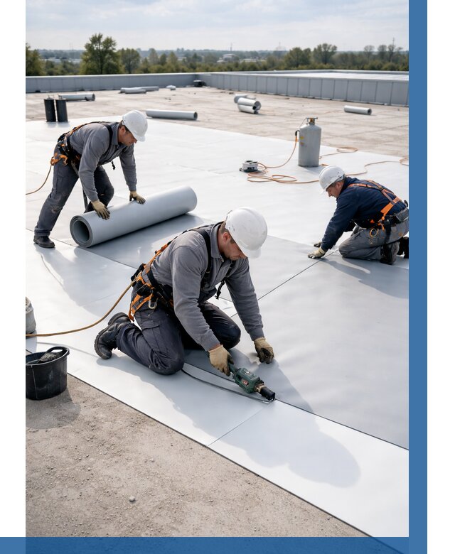 Монтаж мембранной кровли под ключ в Тюмени от 1225 р. | ВЫСОТНИК-Тюм