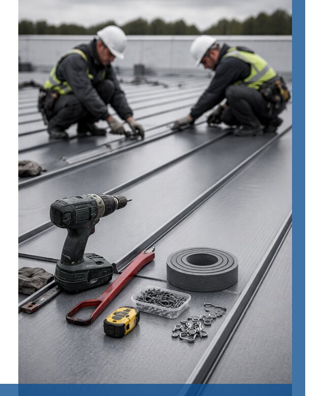 Монтаж фальцевой кровли в Тюмени от 1837 р. | ВЫСОТНИК-Тюм