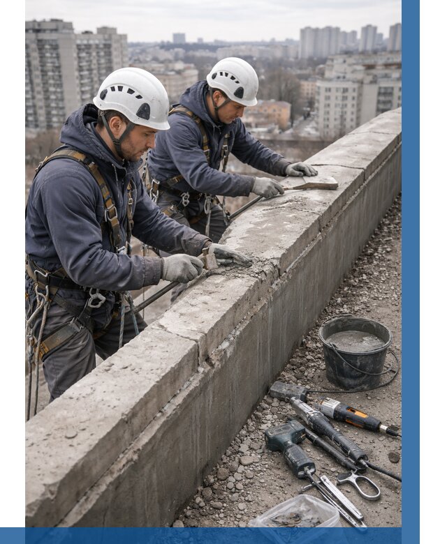 Ремонт парапета на кровле в Тюмени от 1531 р. | ВЫСОТНИК-Тюм