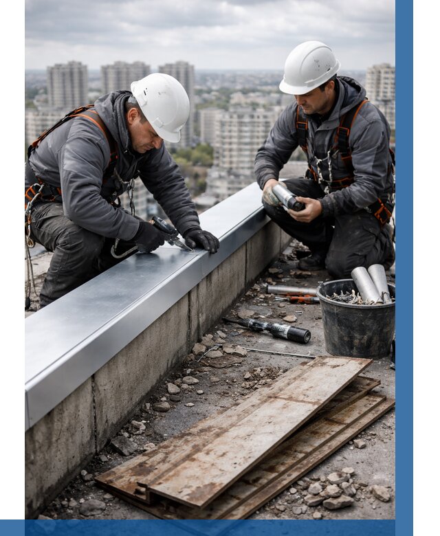 Замена парапетных крышек под ключ в Тюмени от 1225 р. | ВЫСОТНИК-Тюм