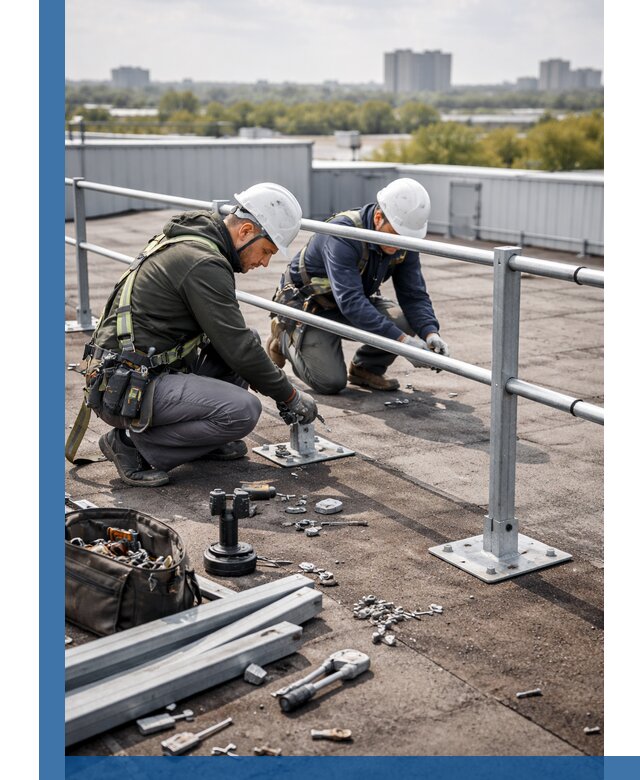 Монтаж кровельного ограждения в Тюмени под ключ с гарантией