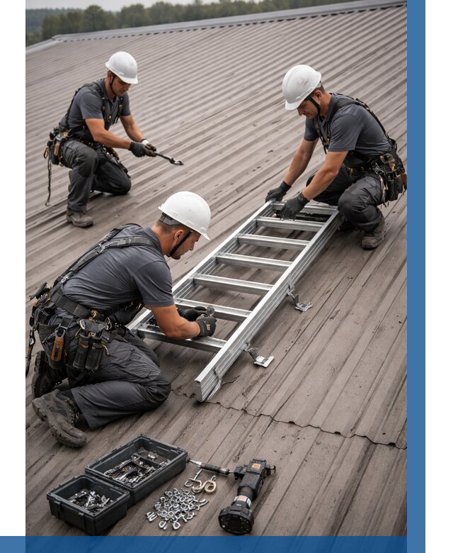 Монтаж кровельной лестницы в Тюмени от 4593 р. | ВЫСОТНИК-Тюм