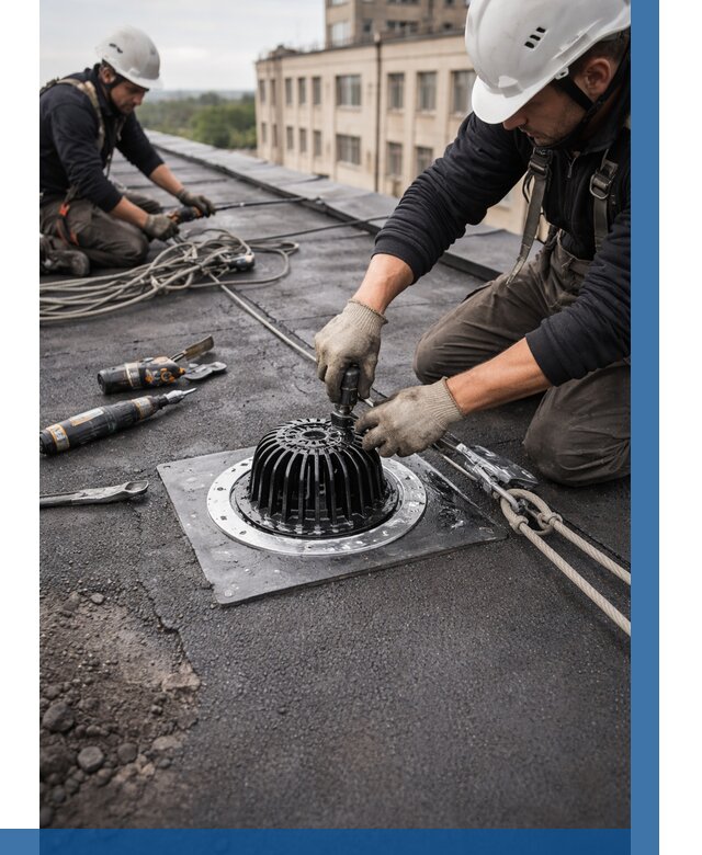 Установка водосточных воронок в Тюмени цена от 3572 р. | ВЫСОТНИК-Тюм