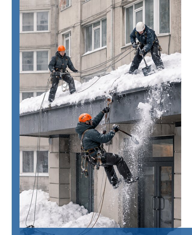 Безопасная очистка навесов от снега в Тюмени круглогодично