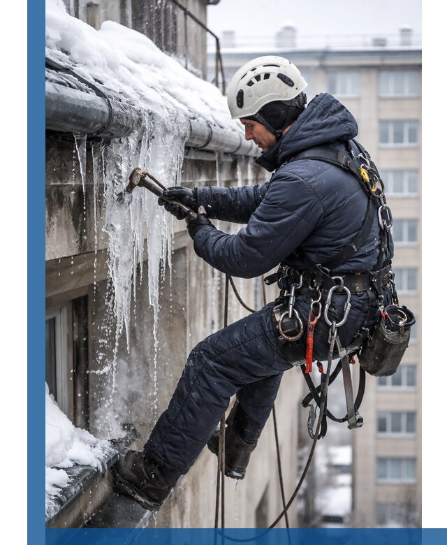 Удаление наледи и чистка водостоков в Тюмени оперативно и безопасно