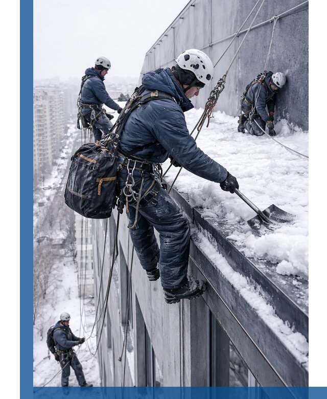 Абонентское обслуживание кровли зимой в Тюмени регулярный уход