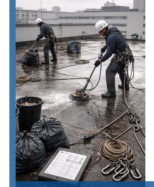 Плановая очистка кровли по графику в Тюмени для безопасности