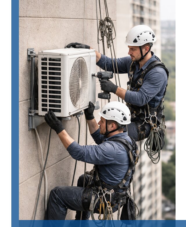 Монтаж внешнего блока кондиционера в Тюмени установка и крепление