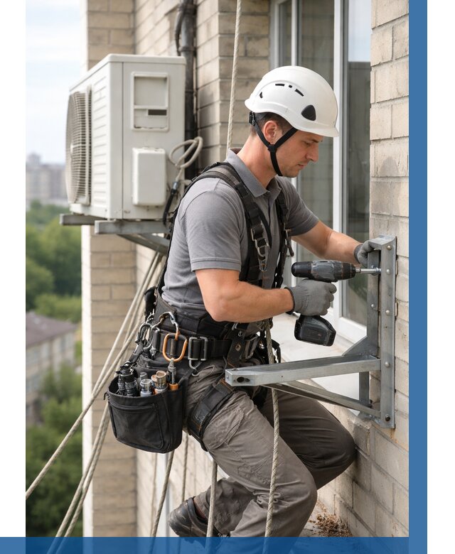 Установка кронштейнов кондиционера в Тюмени от 3572 р. | ВЫСОТНИК-Тюм