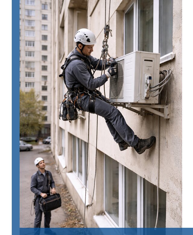 Демонтаж внешнего блока кондиционера в Тюмени профессионально