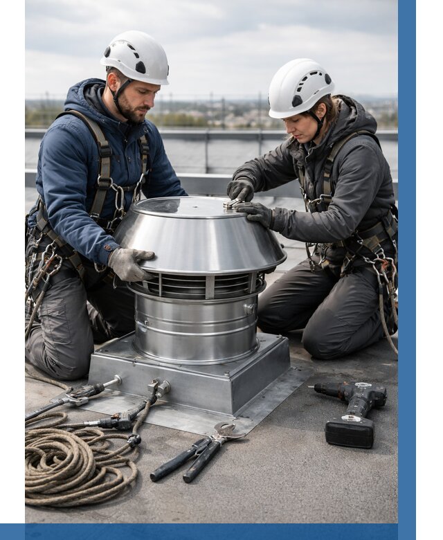 Установка дефлекторов на кровле в Тюмени от 4593 р. | ВЫСОТНИК-Тюм