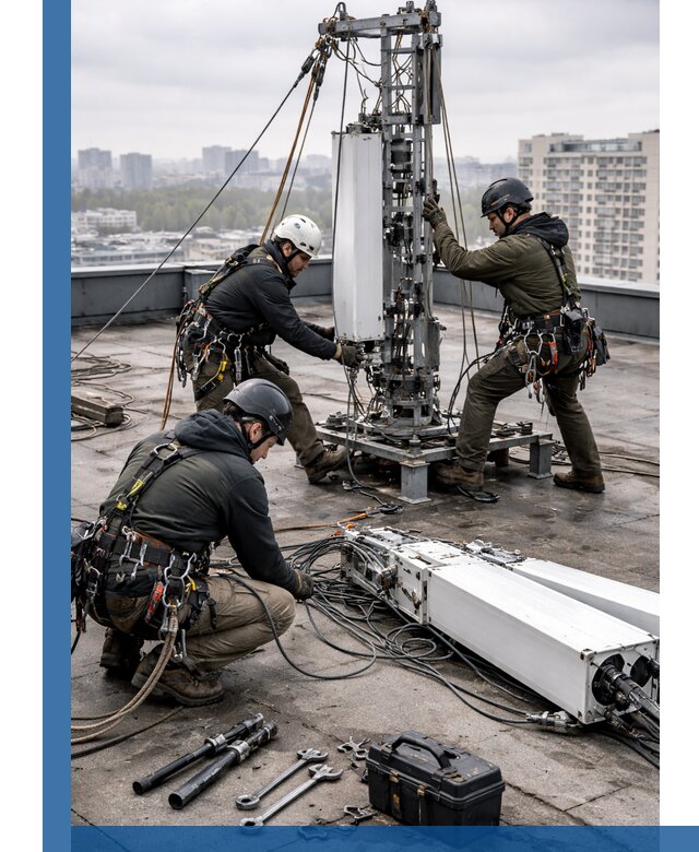 Демонтаж антенн на крыше зданий в Тюмени с гарантией