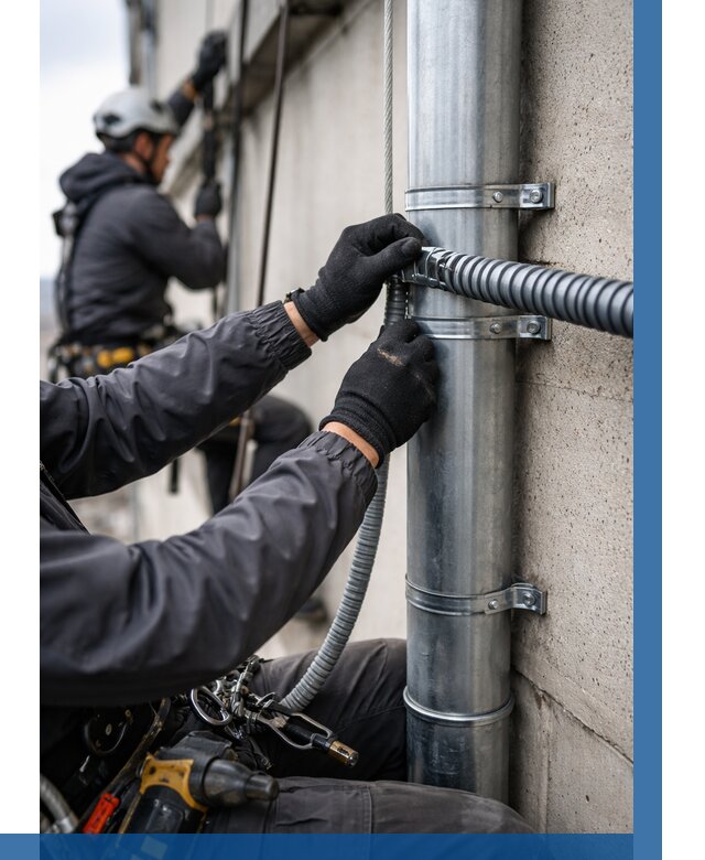 Монтаж гофры для кабеля в Тюмени от 306 р. | ВЫСОТНИК-Тюм