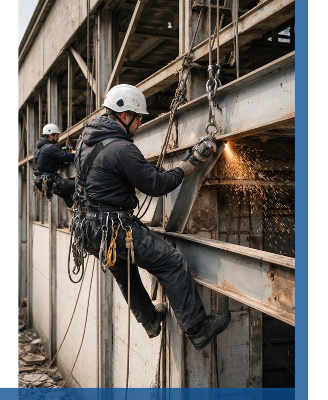 Демонтаж металлоконструкций на высоте в Тюмени от 6635р. |ВЫСОТНИК-Тюм