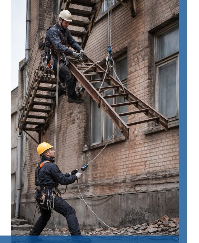 Демонтаж пожарной лестницы в Тюмени от 12248 р. | ВЫСОТНИК-Тюм